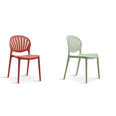 Chaise de table en résine dossier coquillage