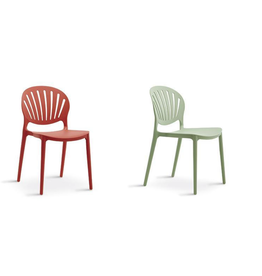 Chaise de table en résine dossier coquillage