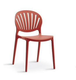 Chaise de table en résine dossier coquillage