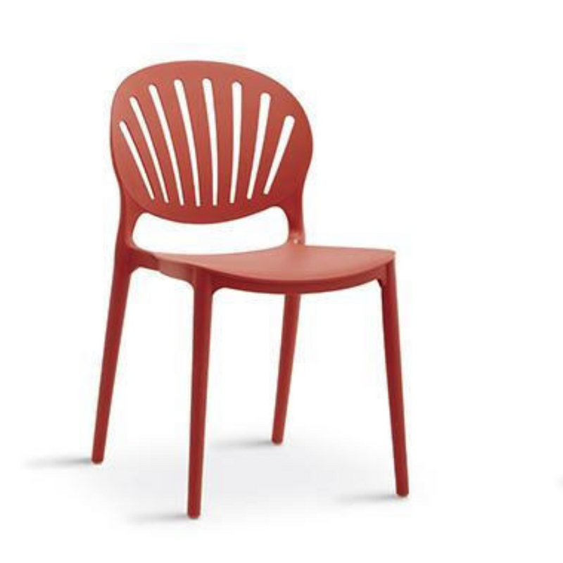 Chaise de table en résine dossier coquillage