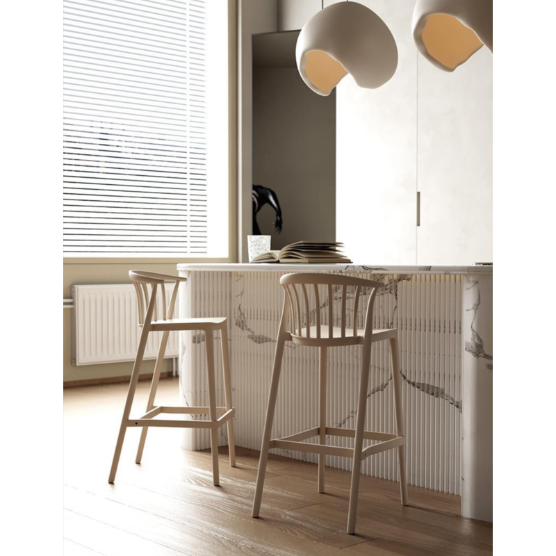 Athènes - Chaise de bar en résine 65 cm