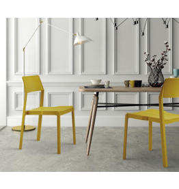 Chaise de table en résine dossier courbe