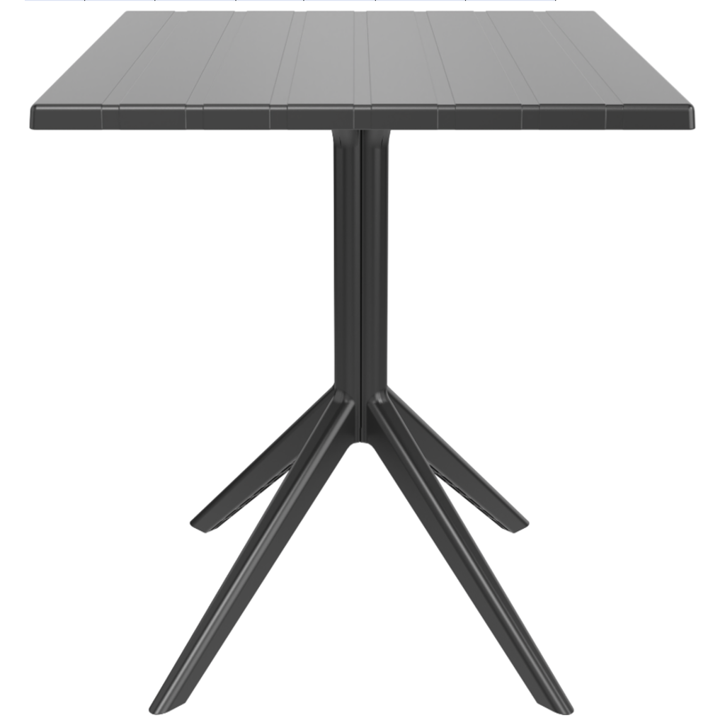 Table carrée d'extérieur en résine noir