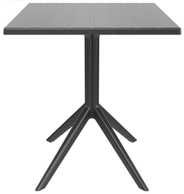 Table carrée d'extérieur en résine noir