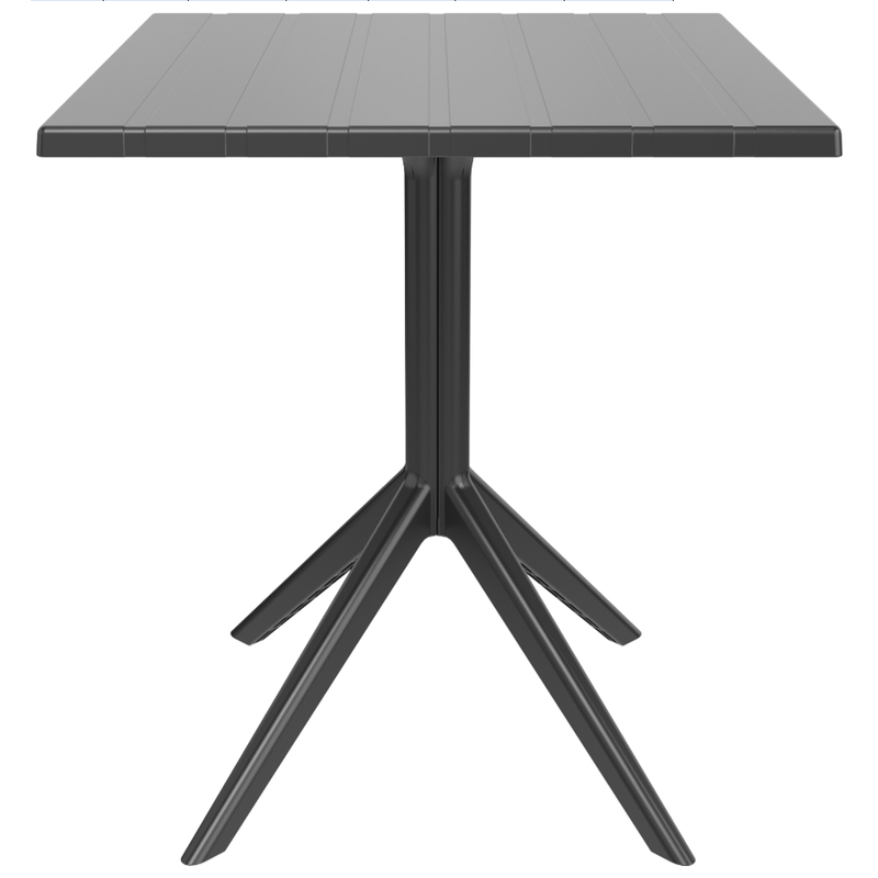 Table carrée d'extérieur en résine noir
