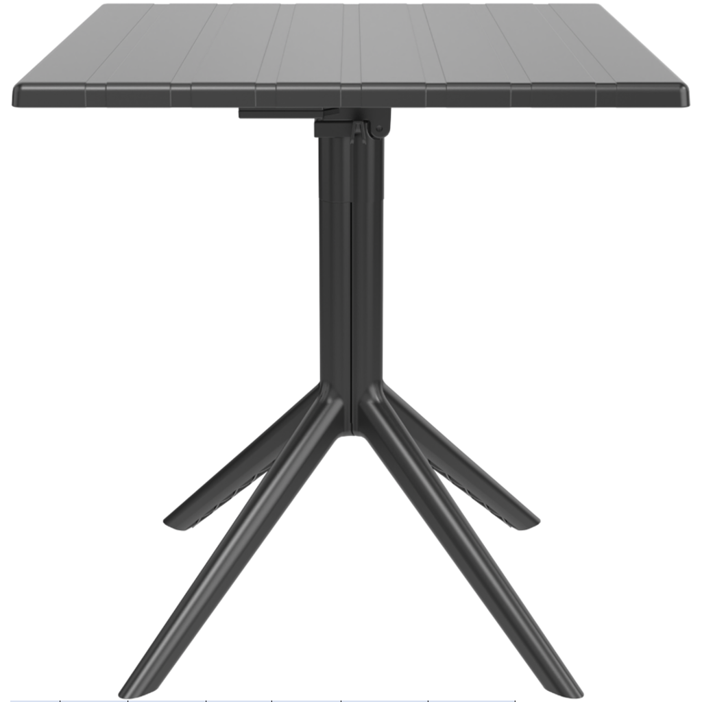 Table carrée d'extérieur en résine noir