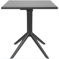 Table carrée d'extérieur en résine noir