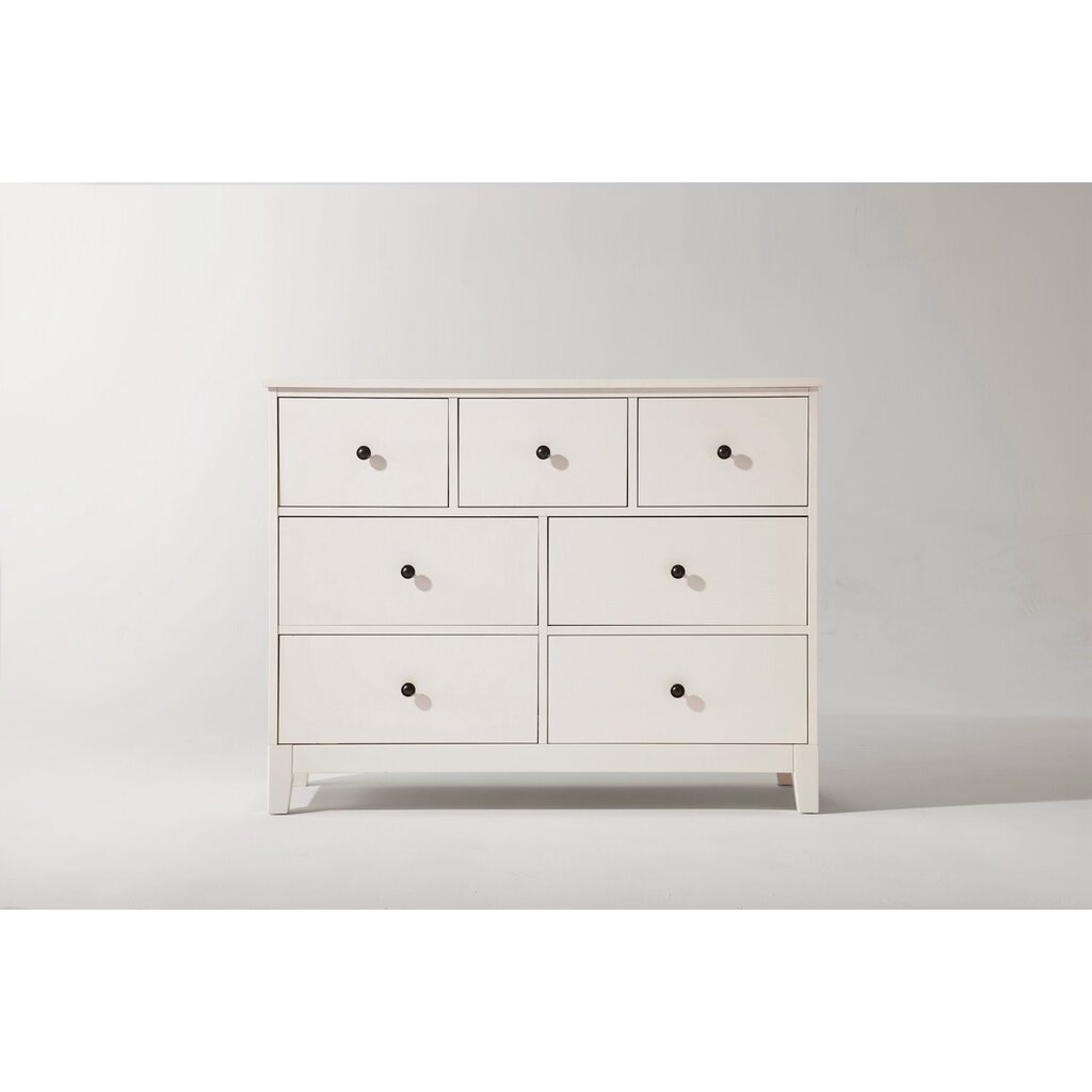 Commode 7 tiroirs 115 cm Blanc