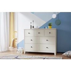 Commode 7 tiroirs 115 cm Blanc