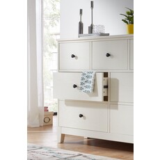 Commode 7 tiroirs 115 cm Blanc