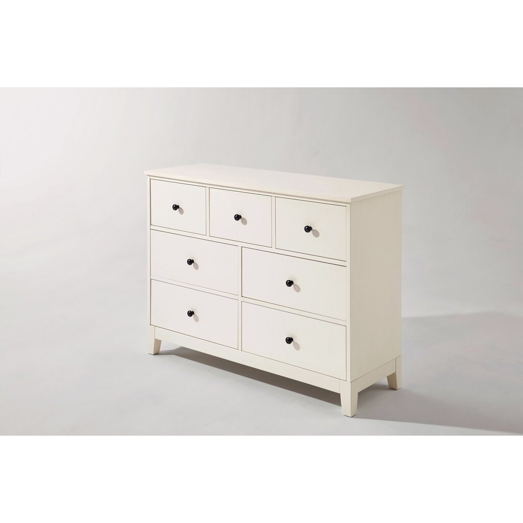 Commode 7 tiroirs 115 cm Blanc