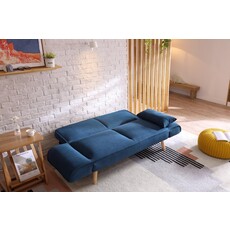 Canapé clic clac 152x83x70 cm bleu