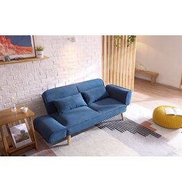 Canapé clic clac 152x83x70 cm bleu