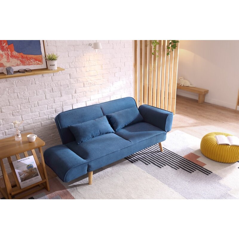 Canapé clic clac 152x83x70 cm bleu