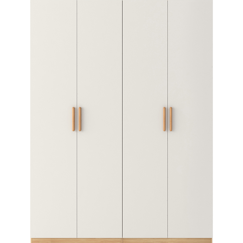 Armoire 4 portes 160x62x210 cm blanc et bois