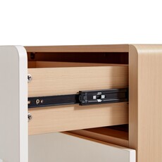 Commode 3 tiroirs blanc et bois