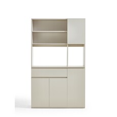 Vaisselier 4 portes 1 tiroir 120x32x200 cm blanc cassé