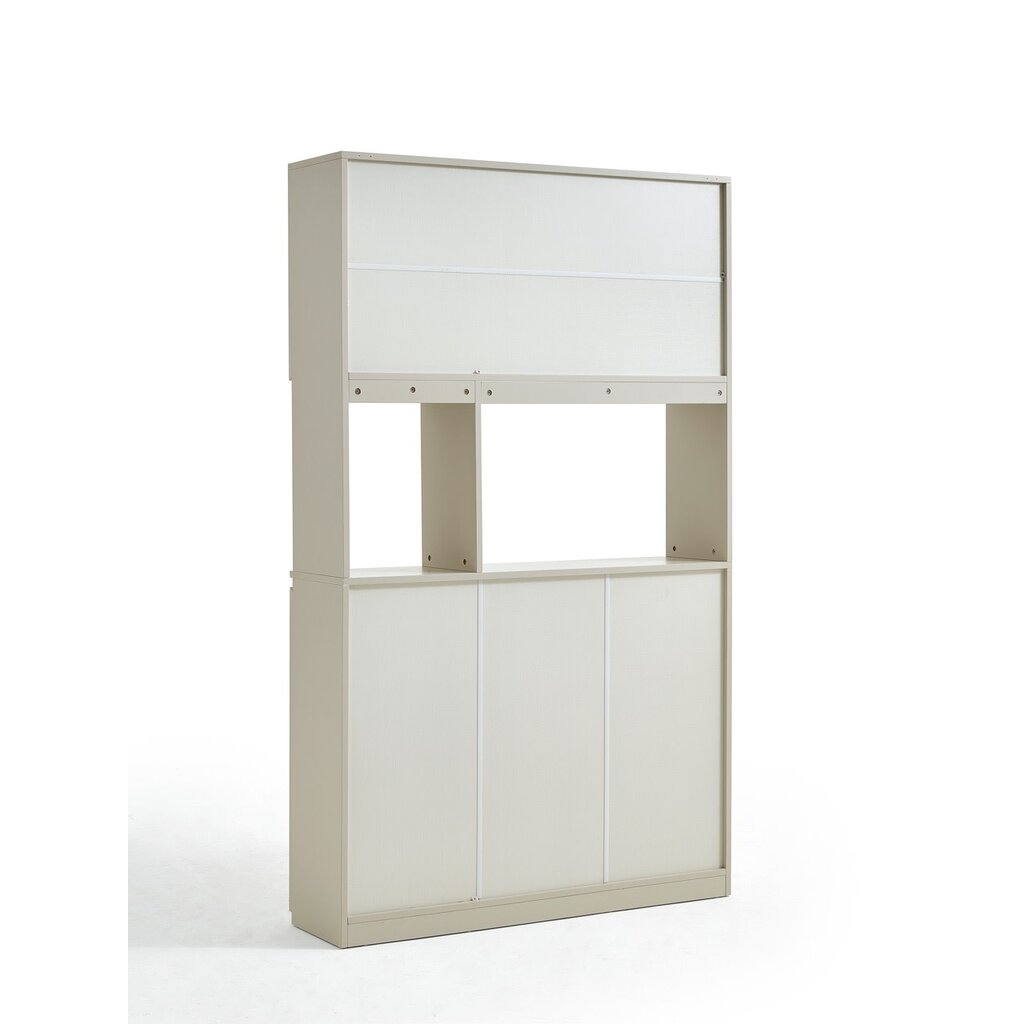Vaisselier 4 portes 1 tiroir 120x32x200 cm blanc cassé