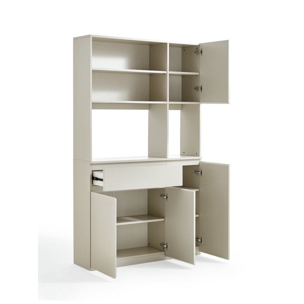 Vaisselier 4 portes 1 tiroir 120x32x200 cm blanc cassé