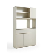 Vaisselier 4 portes 1 tiroir 120x32x200 cm blanc cassé