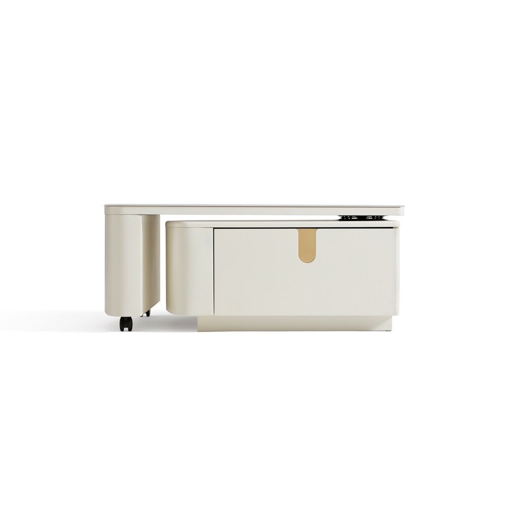 Table basse 2 tiroirs blanche