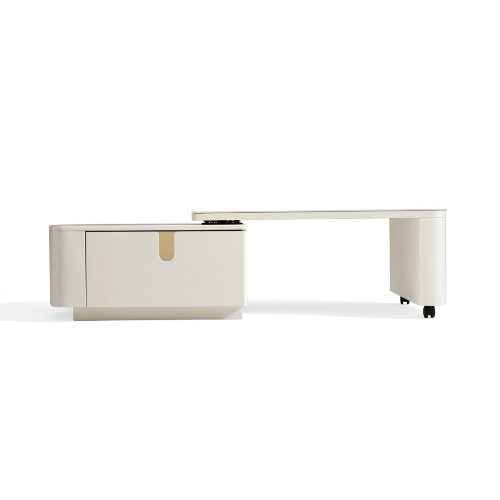 Table basse 2 tiroirs blanche