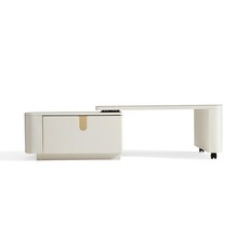 Table basse 2 tiroirs blanche