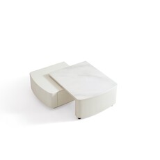 Table basse 2 tiroirs blanche