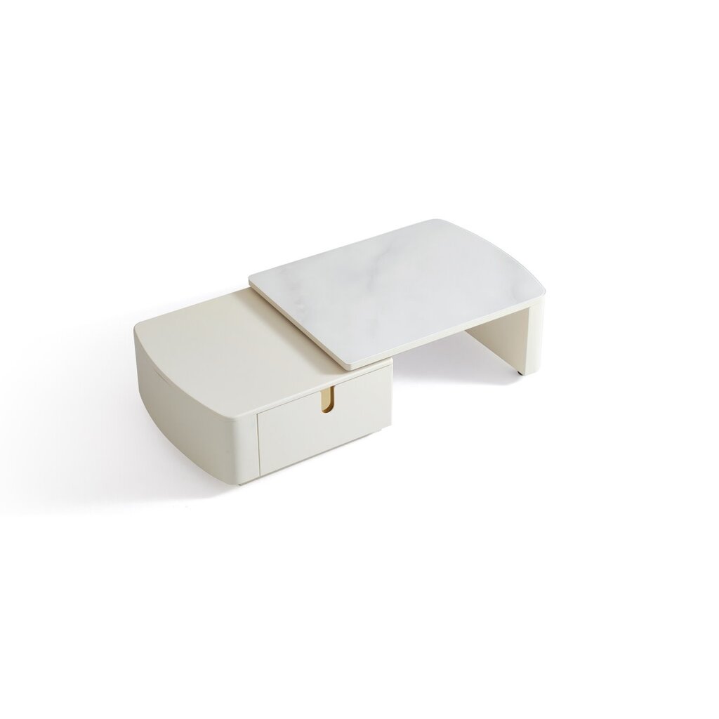 Table basse 2 tiroirs blanche