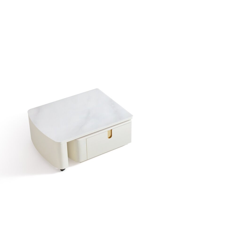 Table basse 2 tiroirs blanche