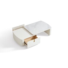 Table basse 2 tiroirs blanche