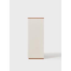 Commode 5 tiroirs blanc et bois