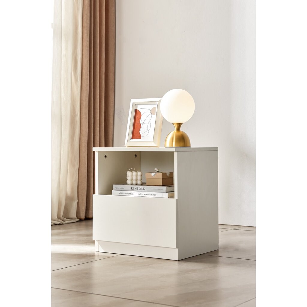 Table de chevet 1 tiroir blanc