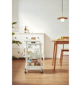 Chariot 3 plateaux 46x37x75 cm Blanc