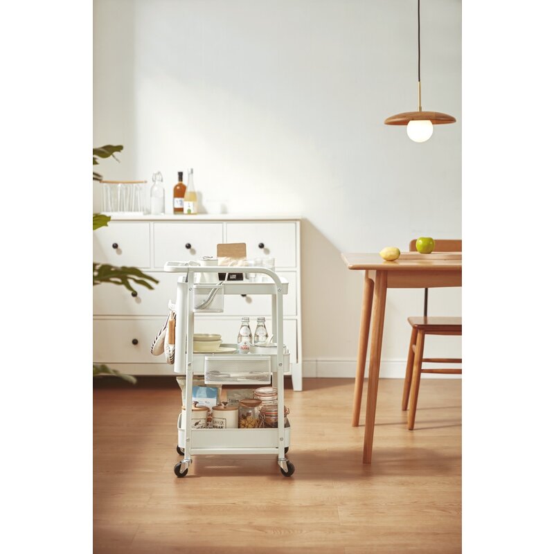 Chariot 3 plateaux 46x37x75 cm Blanc