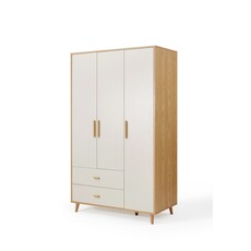 Armoire 3 portes 120x62x205 cm bois + blanc