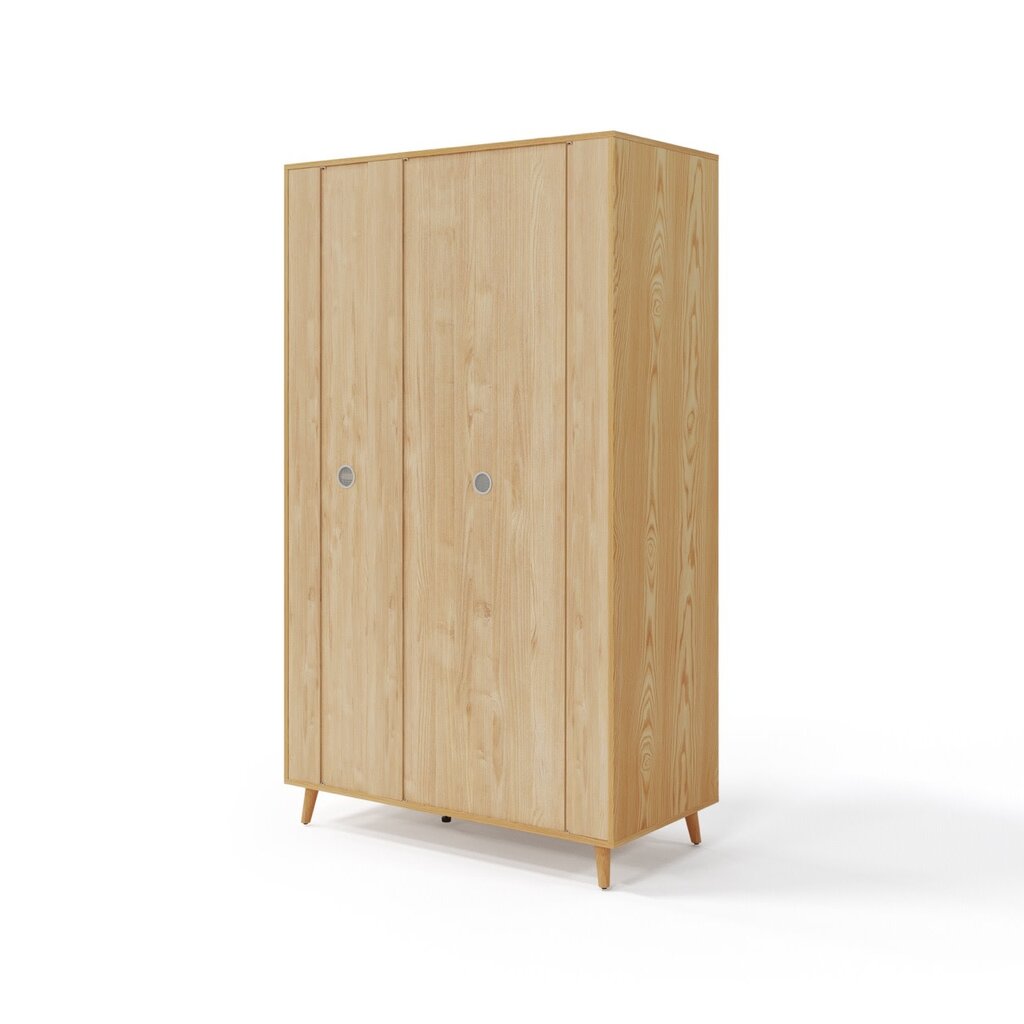 Armoire 3 portes 120x62x205 cm bois + blanc