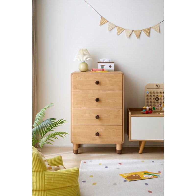 Commode 4 tiroirs 60x43x92 cm bois