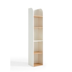 Étagère étroite 4 niveaux bois + blanc