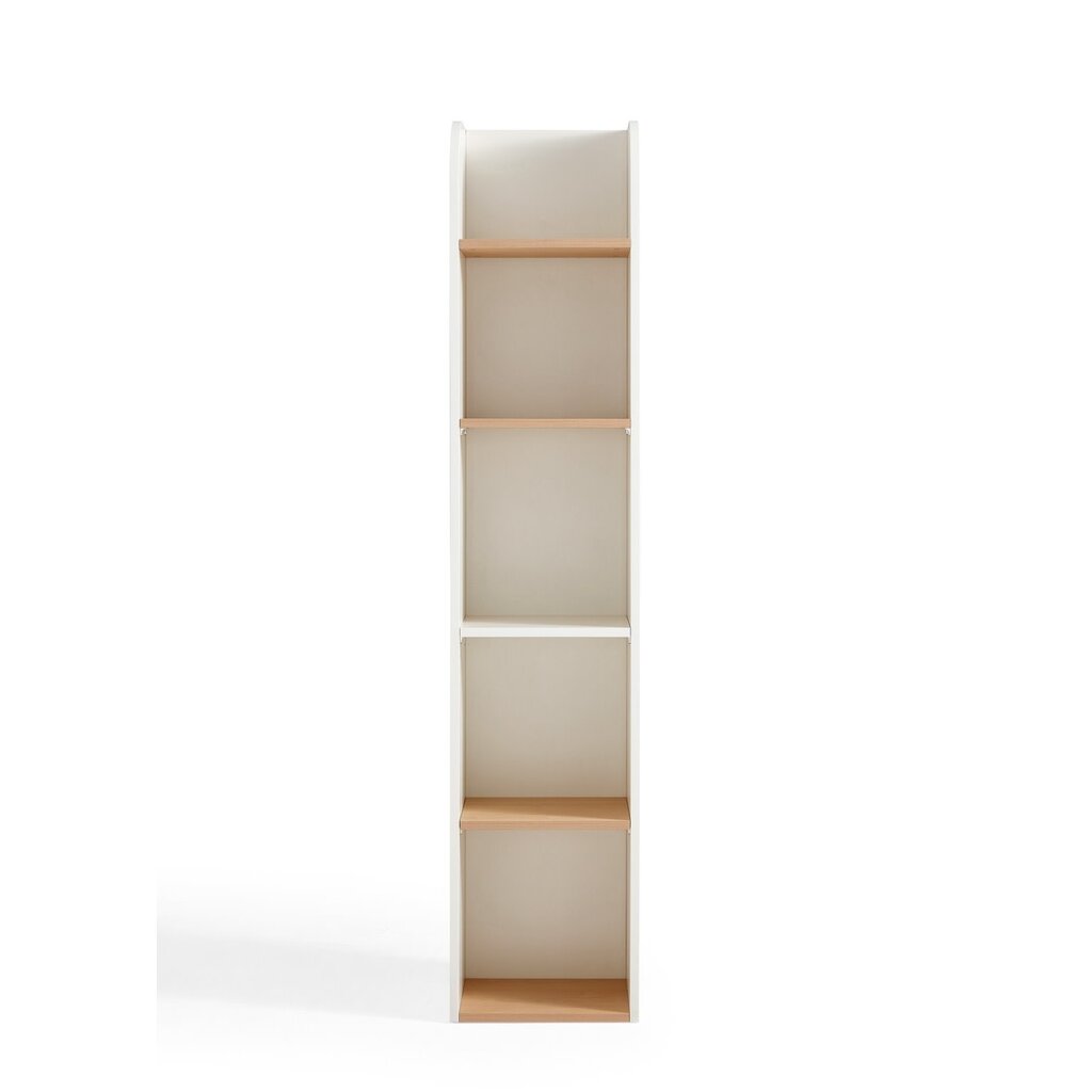 Étagère étroite 4 niveaux bois + blanc