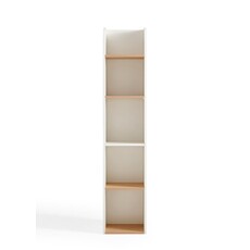 Étagère étroite 4 niveaux bois + blanc
