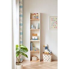 Étagère étroite 4 niveaux bois + blanc