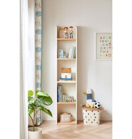 Étagère étroite 4 niveaux bois + blanc