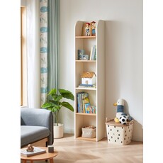 Étagère étroite 4 niveaux bois + blanc