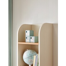 Étagère étroite 4 niveaux bois + blanc