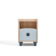 Table de chevet enfant bois et bleu