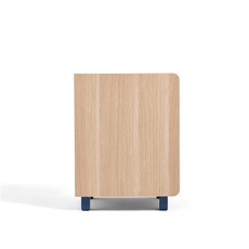 Table de chevet enfant bois et bleu
