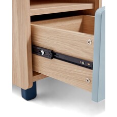 Table de chevet enfant bois et bleu