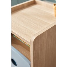Table de chevet enfant bois et bleu