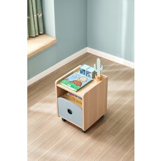 Table de chevet enfant bois et bleu